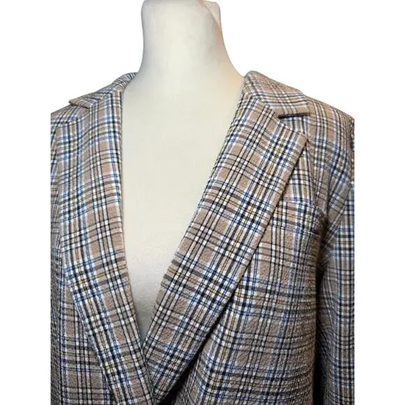 Madewell Caldwell Double Breasted Blazer, Seersucker Plaid, Women's Size Large - Picture 5 of 12